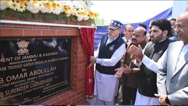 CM Omar Abdullah inaugurates vital Rohmoo Bridge over Romeshi rivulet in Pulwama