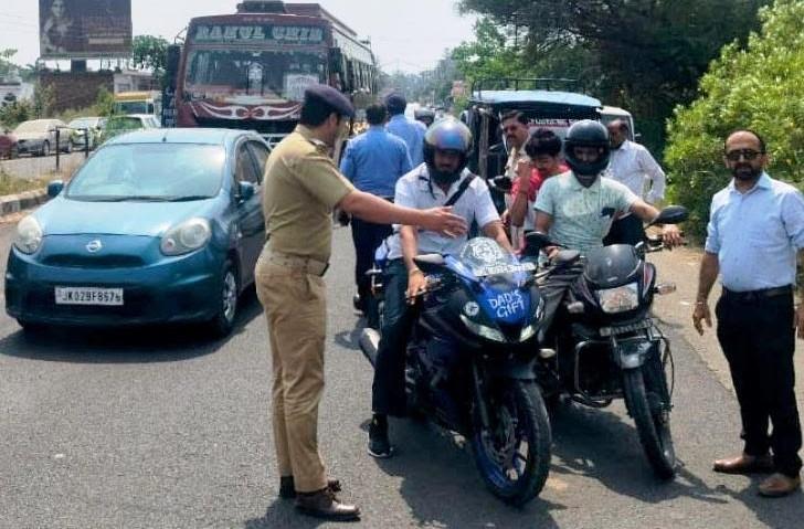 Joint enforcement drive for traffic rules, MVA conducted in Jammu South