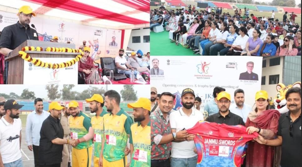 Satish Sharma inaugurates YSS–JKSC Cricket League; hails Ranji Triumph, calls for statehood restoration