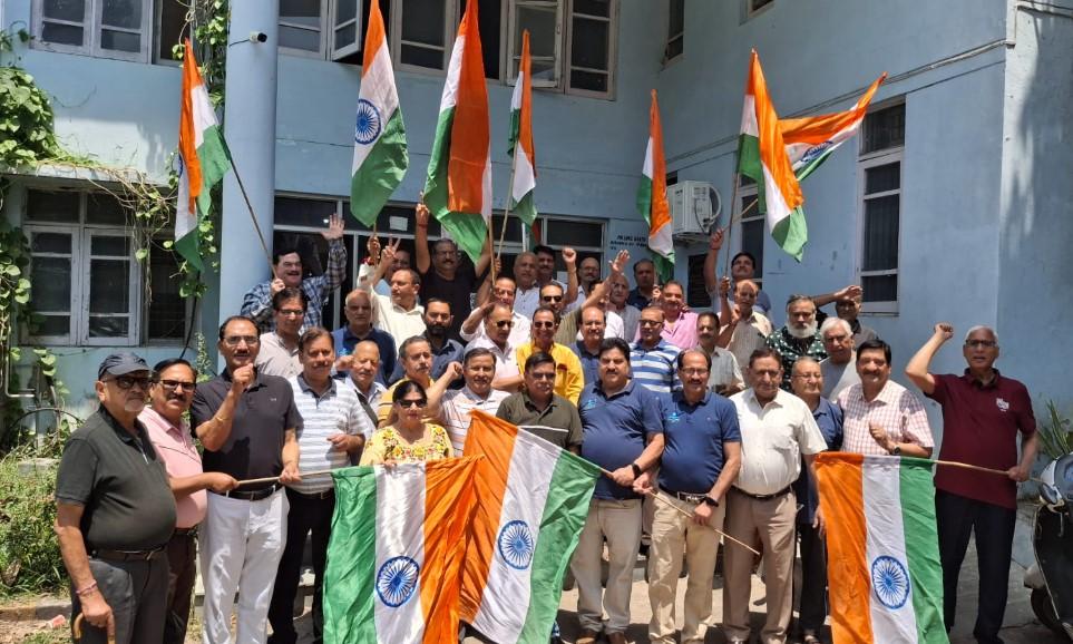Operation Sindoor: Senior Citizens of the Golden Day Care  hold Tiranga Yatra in Jammu