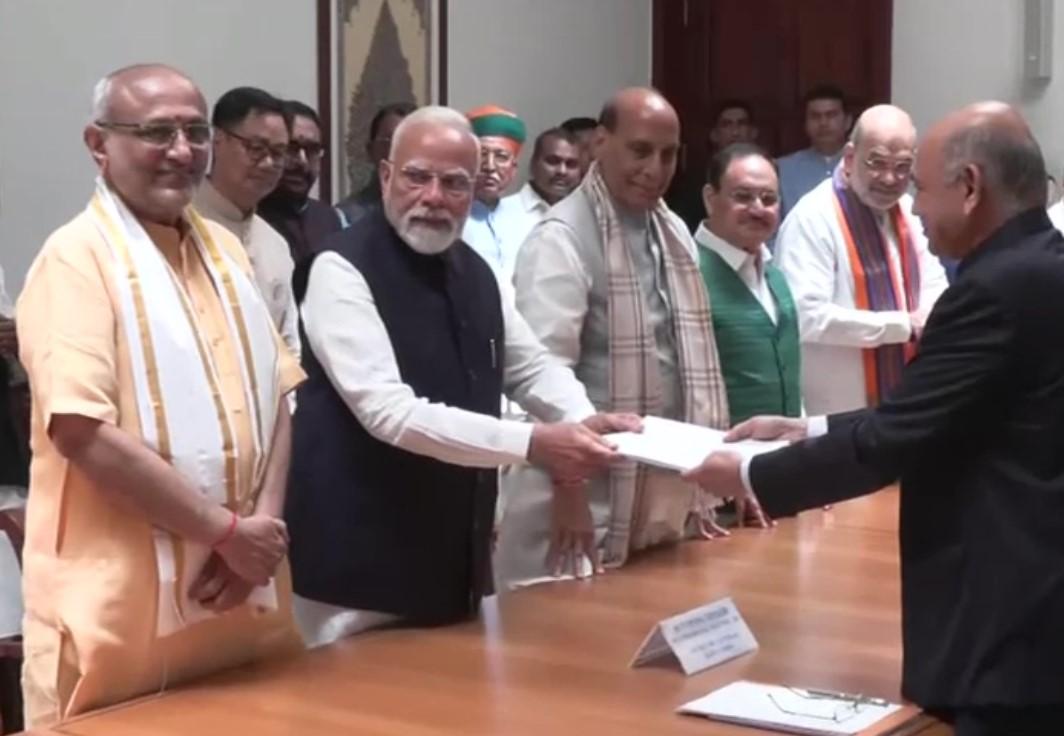 NDA's Vice President Candidate CP Radhakrishnan files nomination, accompanied by PM Modi