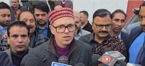 Jammu & Kashmir CM Omar Abdullah arrives in Rajouri.