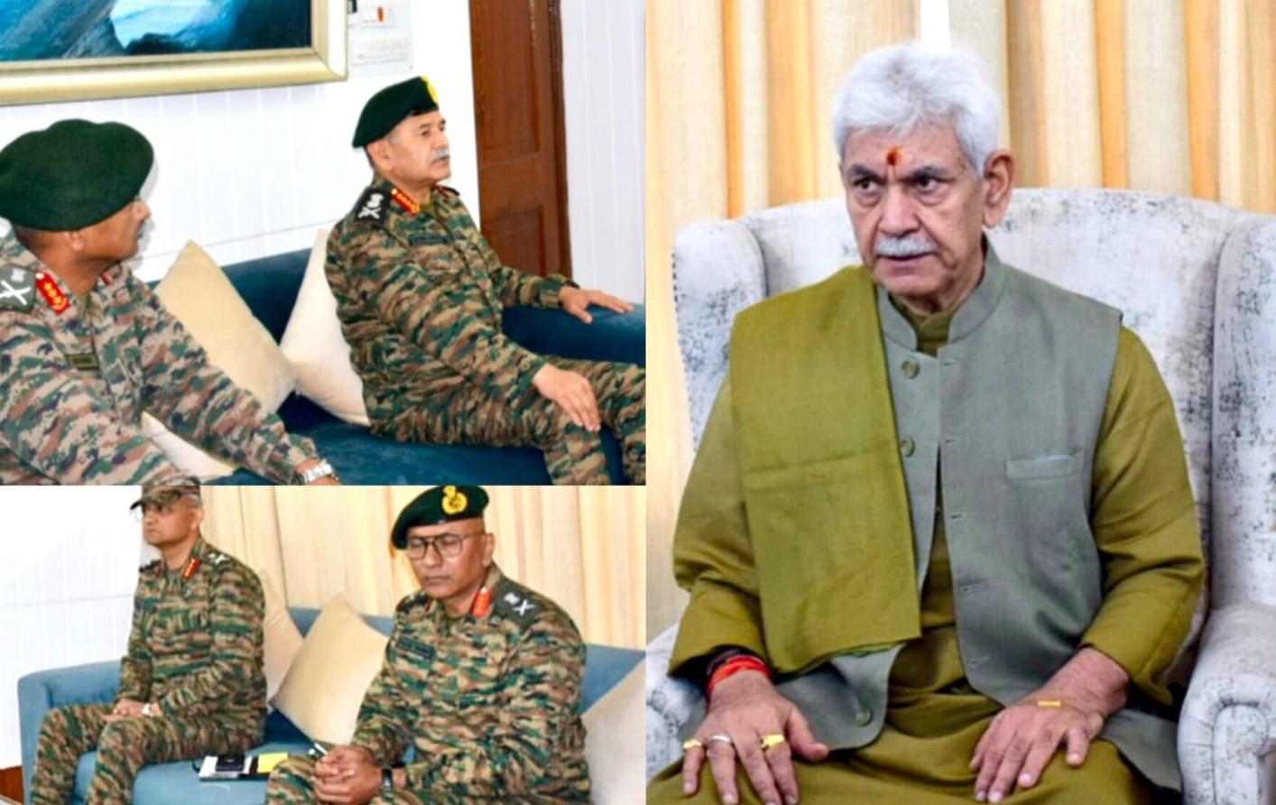 LG Manoj Sinha reviews security situation with Army Chief; HM directs for terror annihilation