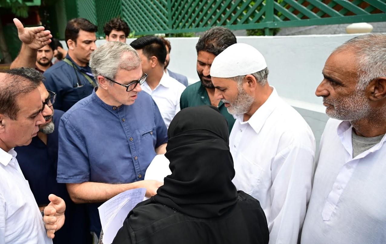 CM Omar Abdullah interacts with citizens at Raabita office Srinagar, listens to public concerns