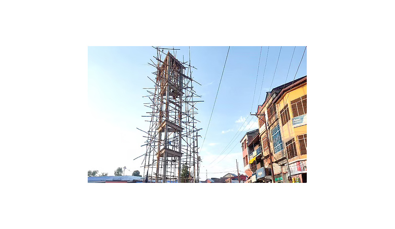 52 feet tall clock tower build in Shopian town