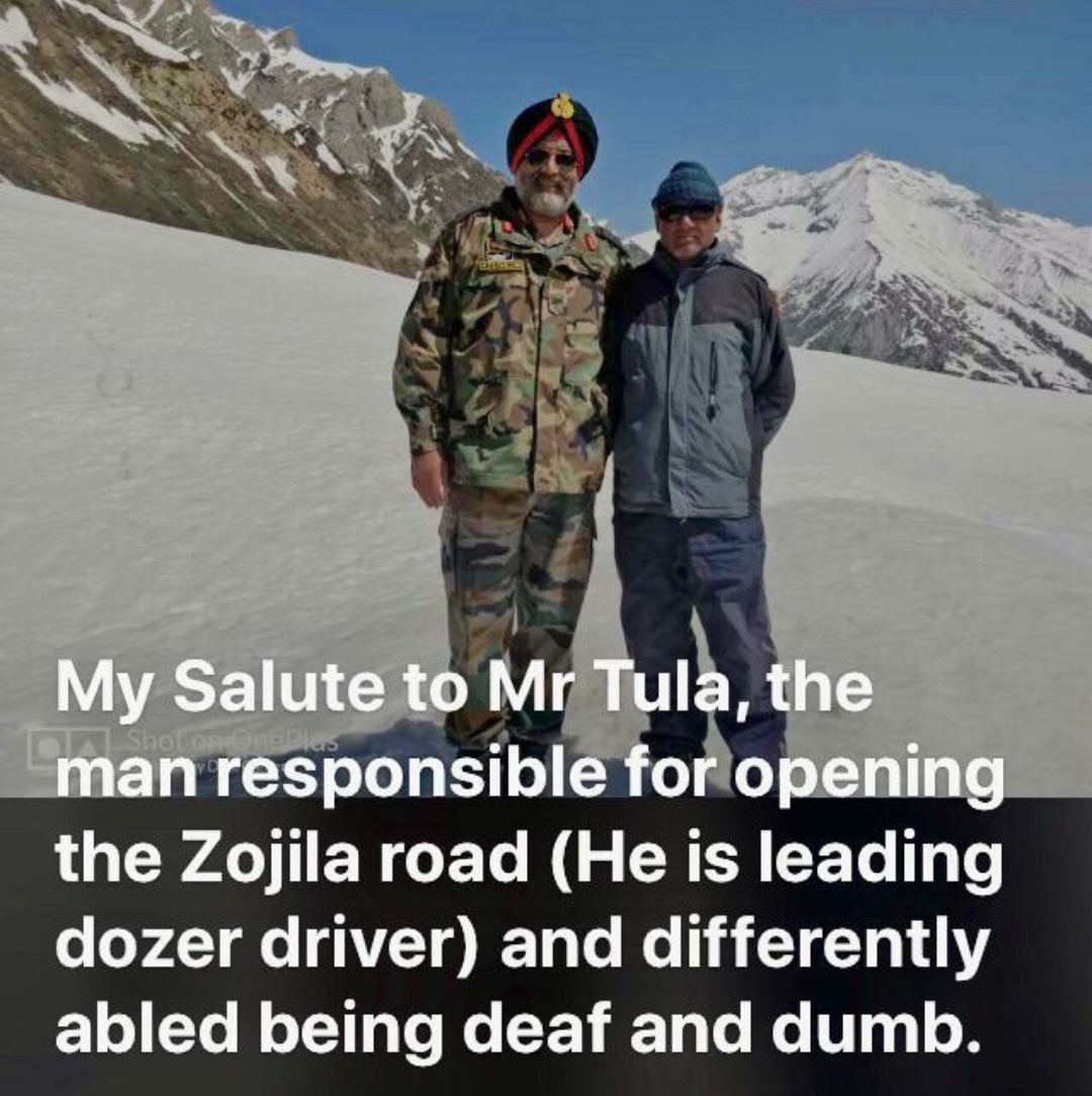 Indian Army rewards differently abled Tulah who is deaf and Dumb for snow clearnace