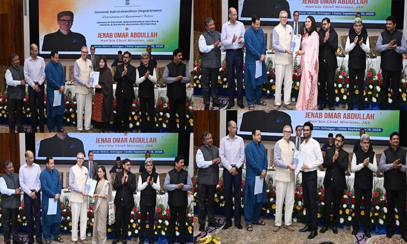 CM Omar Abdullah distributes appointment orders to 55 JKAS, Accounts Service officers
