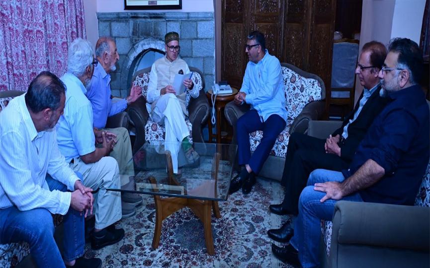CM Omar Abdullah meets IUST VC, KCCI delegation at Raabita
