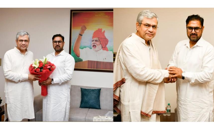Satish Sharma meets Union Railway Minister; pitches for revival of Jammu–Rajouri–Poonch Rail connectivity project