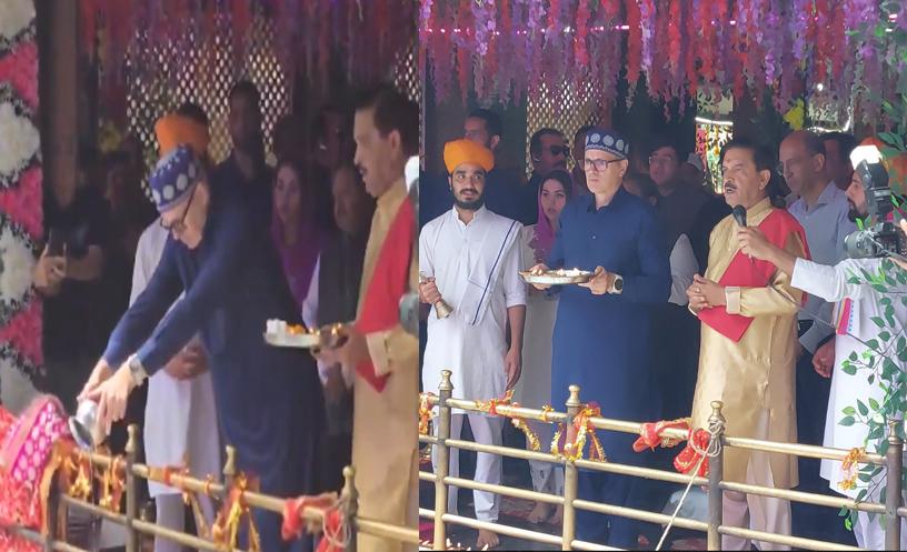 CM Omar Abdullah Visits Kheer Bhawani Temple In J&K's Ganderbal