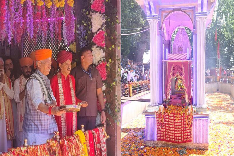 LG Manoj Sinha Offers Prayers at Kheer Bhawani Temple