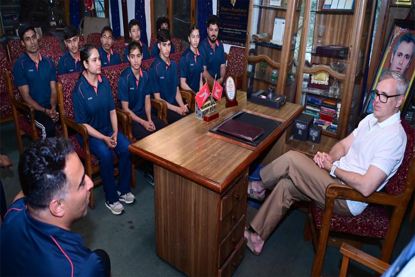 Indian Wushu Team Calls on Chief Minister Omar Abdullah ahead of SCO Wushu Championship