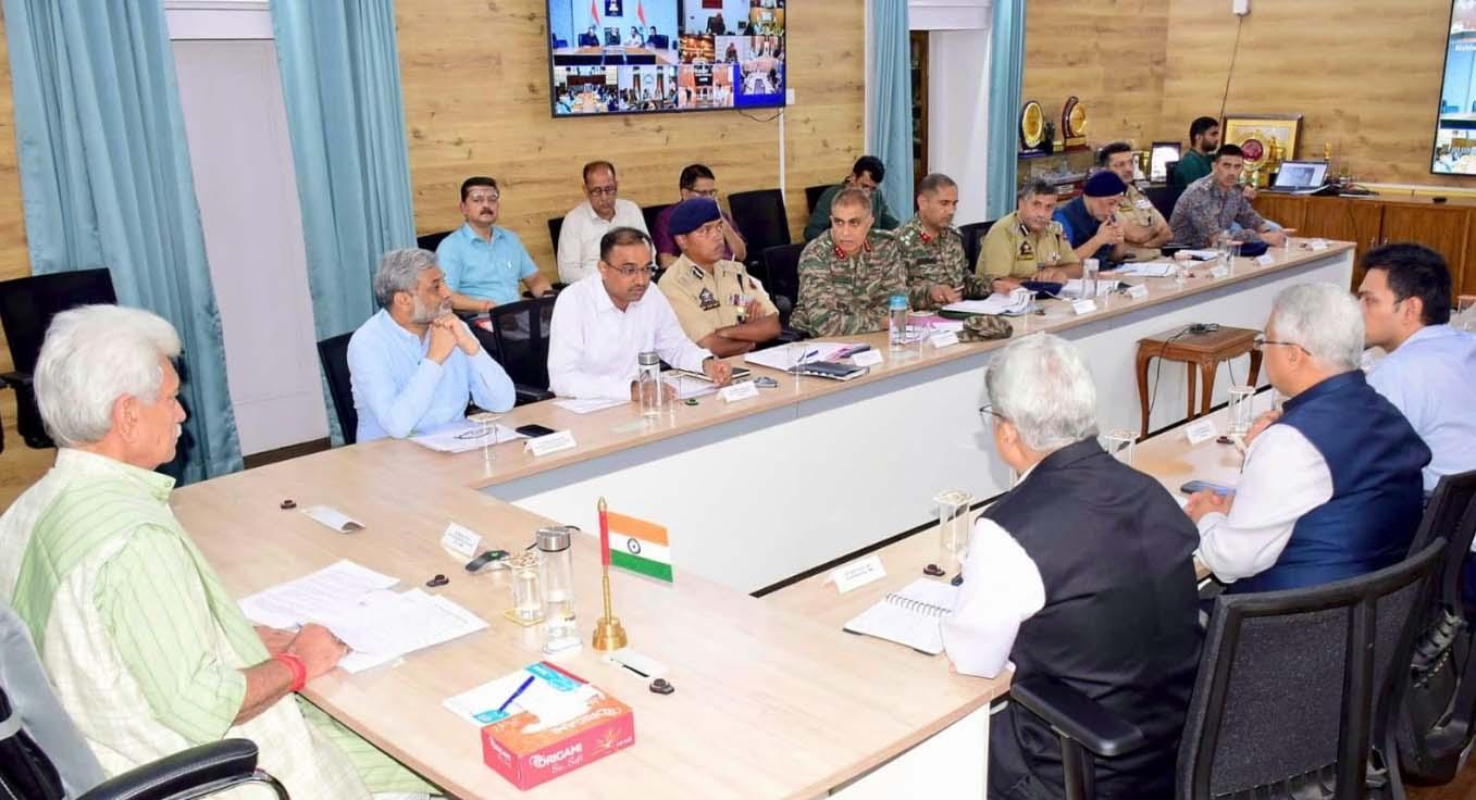 Lieutenant Governor Chairs High Level Meeting to Review Rescue & Relief Operations,  Restoration of essential services and Preparedness to Deal with Flood Situation