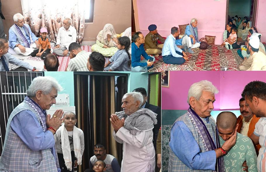 Lieutenant Governor visits the families of J&K Police Personnel Martyred in Kathua