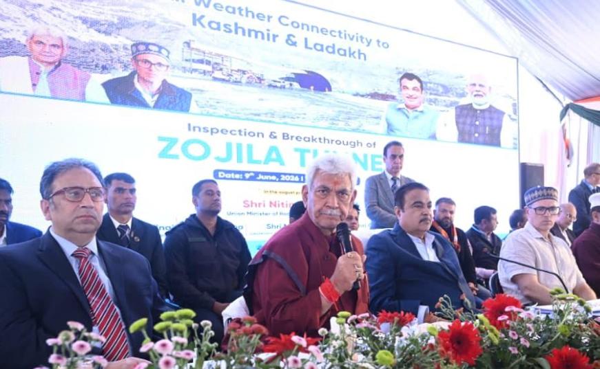 LG Sinha expressed gratitude to Hon’ble PM, Hon’ble Union Minister for Road Transport and Highways for making the historic Zojila Tunnel breakthrough a reality