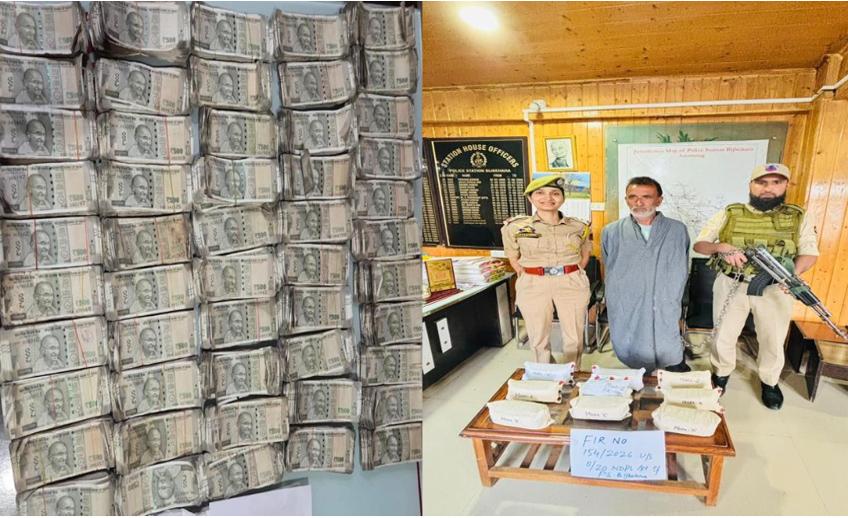 Drug peddler arrested with 25 lakh cash, charas in J-K’s Anantnag
