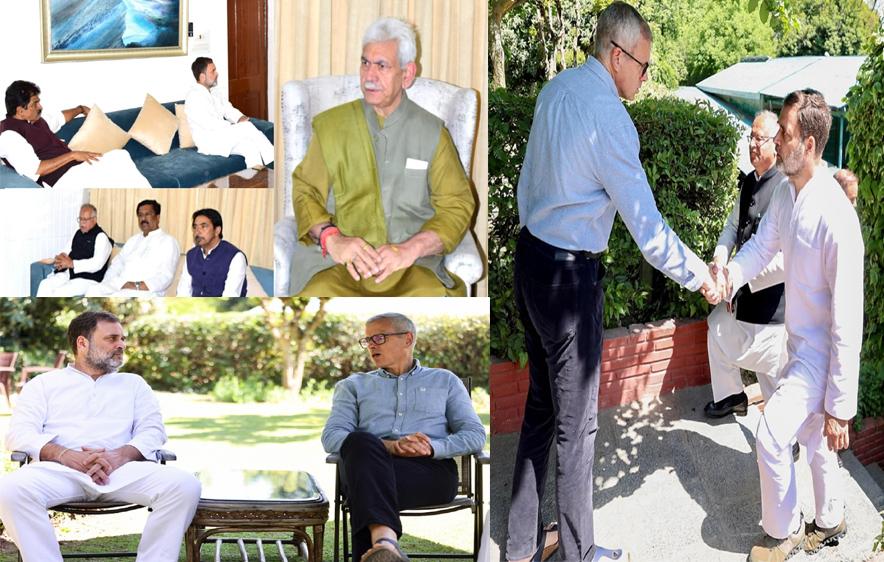 Pahalgam terror attack: LoP Rahul Gandhi meets LG Manoj Sinha and CM Omar Abdullah