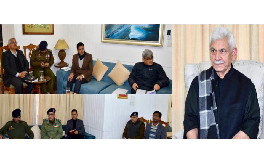 LG Chairs High-Level Meeting, briefed about Anti-Terror Measures by Security Forces