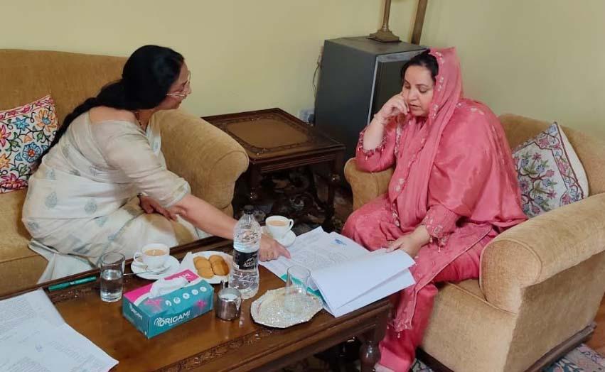 Sakeena Itoo discusses ways and means for strengthening professional education opportunities across J&K with Chairperson JKBOPEE