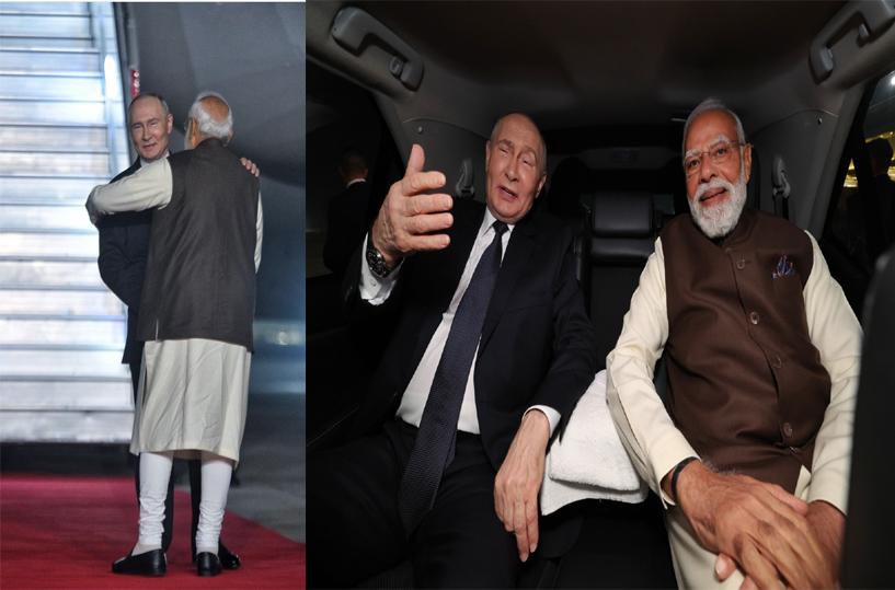 Russian President Putin arrives in Delhi on 2-day visit, PM Modi welcomes him with hug