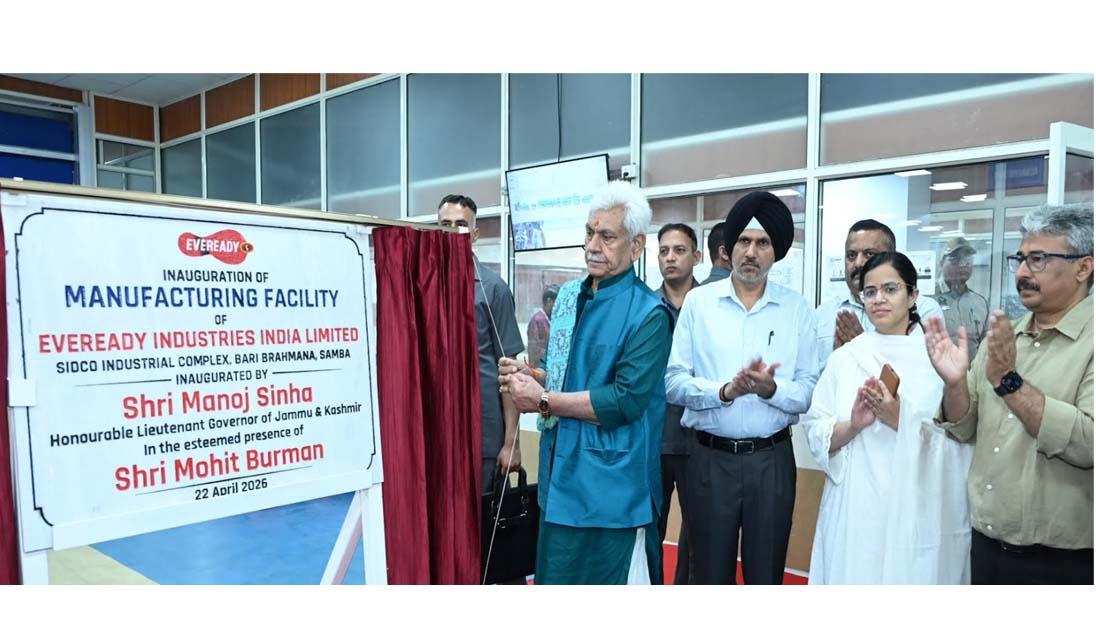Lieutenant Governor Inaugurates Industrial Unit of Eveready Industries India Limited in Samba