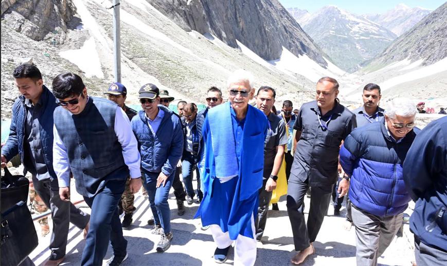 Lieutenant Governor undertakes pilgrimage of Shri Amarnath Ji from Baltal track; First Chairman of SASB to Reach Holy Cave Through Track in Recent Times