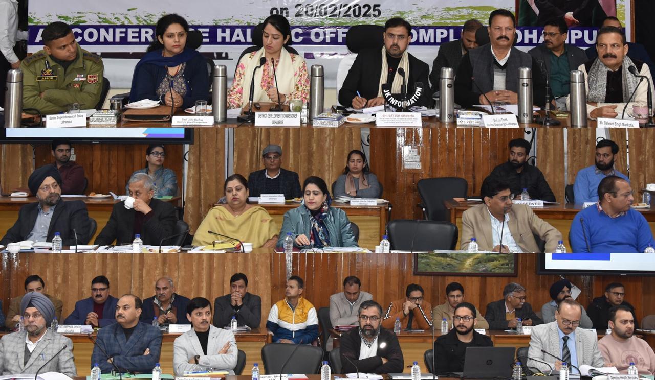 Satish Sharma reviews development projects, flagship schemes in Udhampur