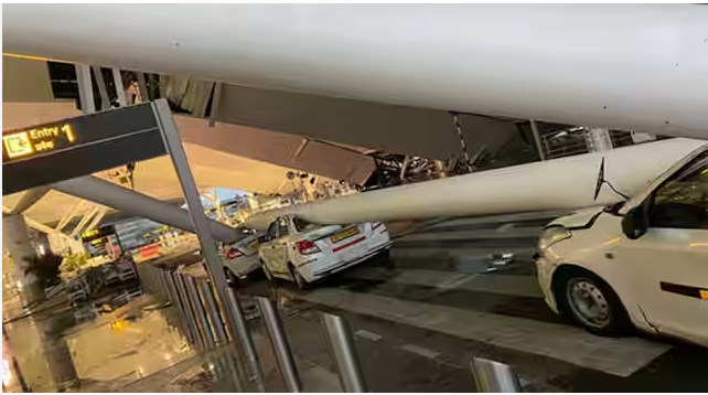 One killed, six injured as roof collapses at Terminal-1 of Delhi airport amid heavy rains